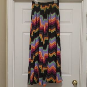 Colorful Chevron Maxi Skirt